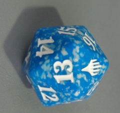 MTG Spin Down Life Counter D20 Dice Planeswalker Symbol - Blue